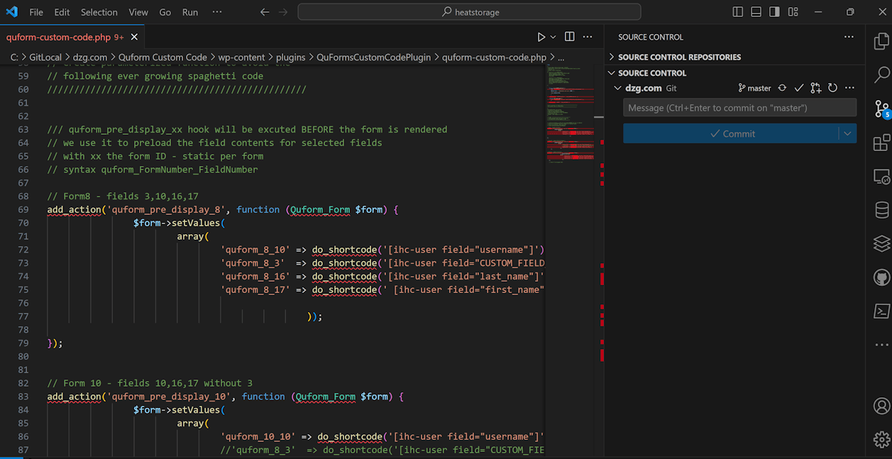 Screenshot von PHP Code